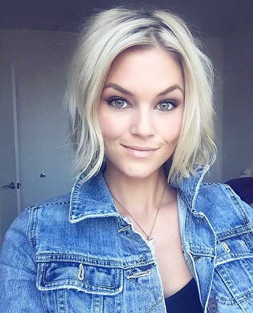 15 popular short hairstyles for round face shap blonde bob