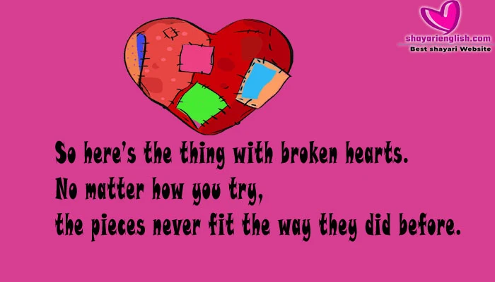 Broken heart shayari in english