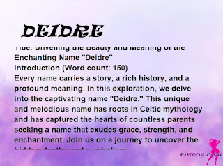 meaning of the name "DEIDRE"