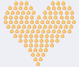 Fire Heart For Facebook