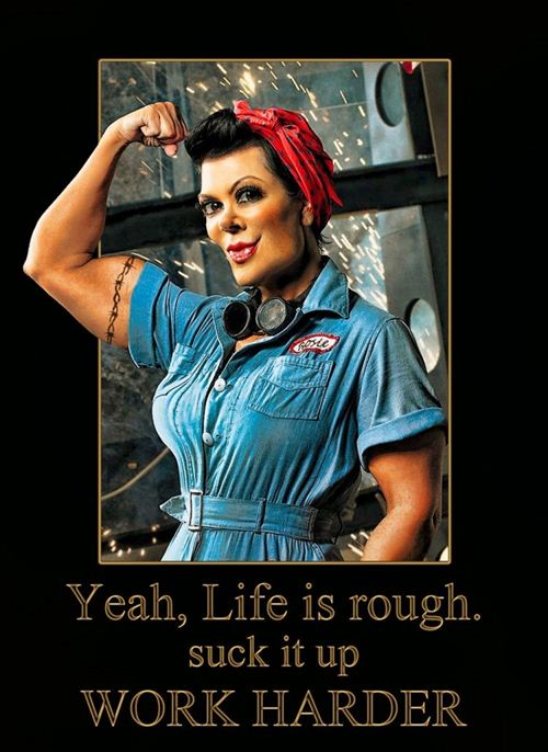 The Icon Of Strong Woman Worker With The Saying Yeah, Life Is Rough, Suck It Up Work Harder On Labor Day Poster