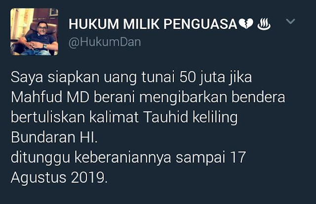 50 Juta Untuk Mahfud MD