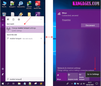Gambar ilustrasi pengaturan mobile hotspot di windows 10