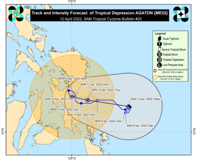 'Bagyong Agaton' PAGASA track April 12, 2022