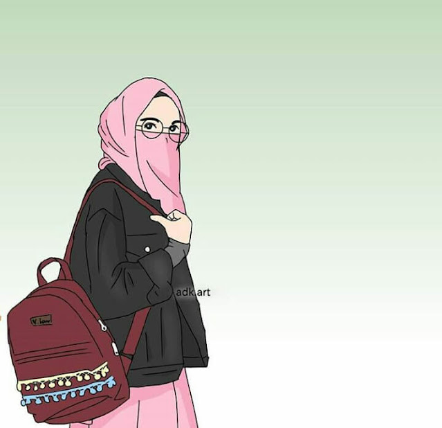 Gambar Kartun Keren Perempuan Berhijab