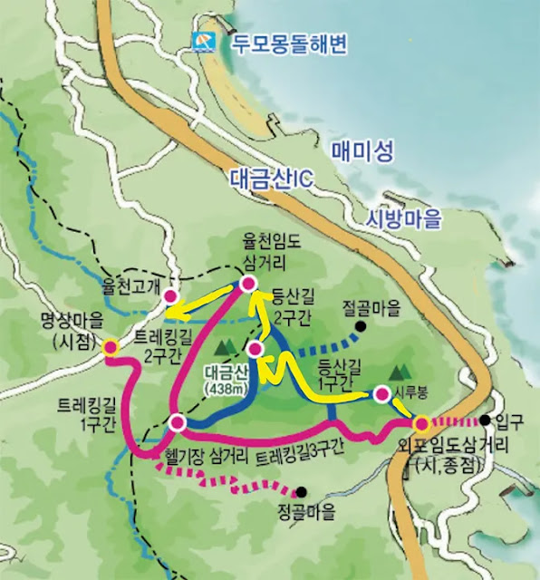 거제시-대금산-진달래길-등산길-지도-경로