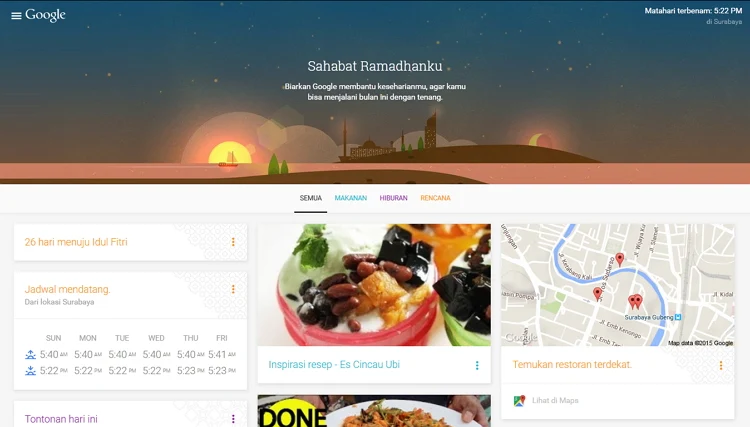 Google Luncurkan Situs Khusus Ramadhan Untuk Meriahkan Bulan Puasa