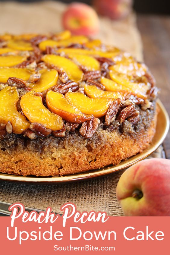 This recipe for Peach Pecan Upside Down Cake starts with a boxed cake mix, but is transformed into something amazingly delicious! It's the perfect spring and summer dessert for nearly any occasion!