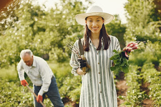 Illustration depicting farmers cultivating a sustainable environment in our self-sustainable city, showcasing sustainable farming practices, community-driven agriculture, ethical animal husbandry, biodiversity, and farmers as educators.