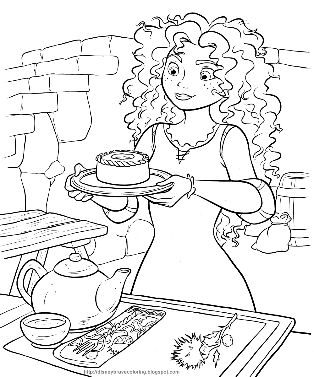 Download BRAVE MERIDA COLORING PAGES