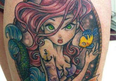 Disney Ariel Pin Up Tattoo