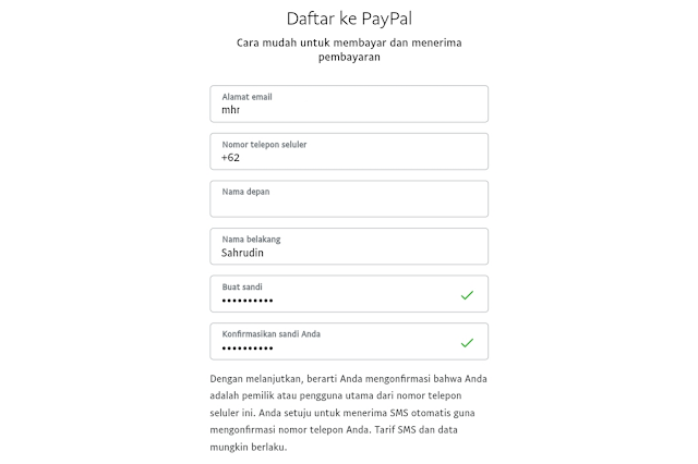 Cara daftar akun Paypal gratis