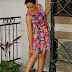 Floral dress available at Kiki's Fashion,Osterbay