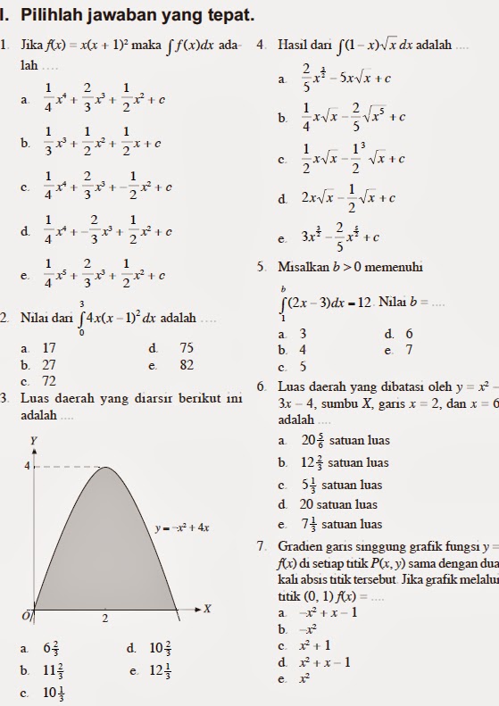 MATEMATIKA KITA: Contoh soal Matematika XII IPS untuk UAS 