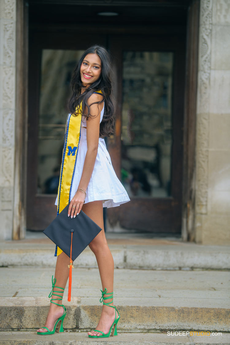 University of Michigan College Graduation Pictures for Girls by LSA Graduation Photographer SudeepStudio.com