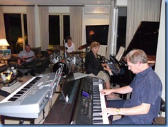 Brian Gunson (guitar), Denise Gunson (drums), Carole Littlejohn (grand piano) and Dave Hallam (Clavinova) jamming nicely