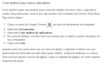 Criar atalhos para aplicativos - Ajuda do Google Chrome