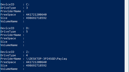PowerShell Kullanarak Bilgisayarın Sabit Diski Hakkında Bilgi Edinme