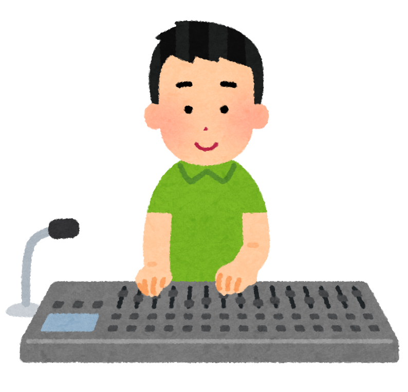 ミキサーを使う人のイラスト 音響機器 かわいいフリー素材集 いらすとや