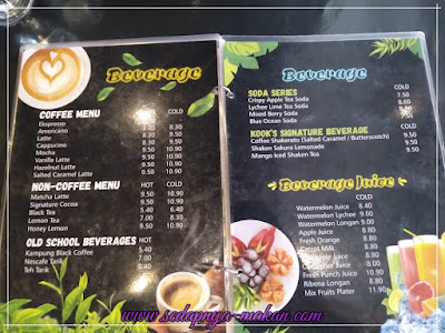 menu restoran kook