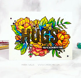 #cardbomb, #mariawillis, #graymuse, #stamp, #ink, #paper, #card, #cardmaking, #cardmaker, #handmade, #crafty, #papercraft, #art, #color, #watercolor, #flowers, #hugs, 