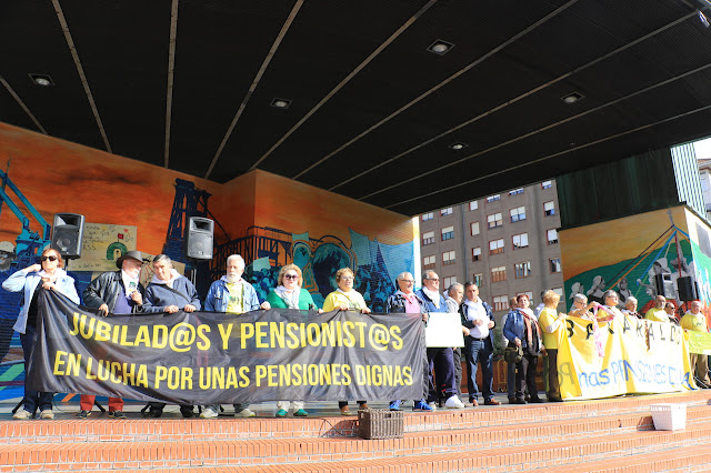 protesta de pensionistas en Barakaldo