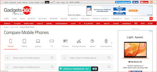 Gadgets 360's  Compare Mobile Phones