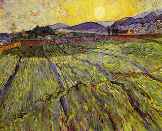 Wheat Field with Rising Sun -- 1889 -- Van Gogh