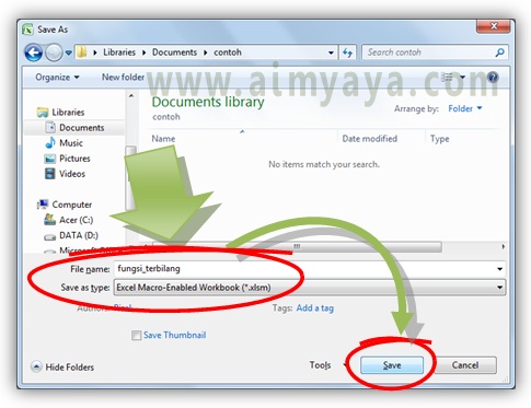  Gambar: Menyimpan dokumen dalam format Excel Macro Enabled  Workbook (*.xlsm)