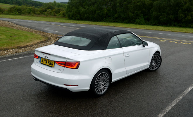 Audi A3 Cabriolet rear view, roof closed