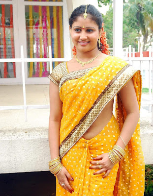 Actress Amrutha Valli In Hot Saree Photos Gallery