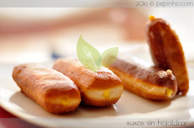 Xuxos rellenos de crema (sin hojaldrar)