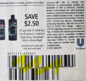 $2.50/1 Axe Fine Collection Coupon from "SAVE" insert week of 4/2/23