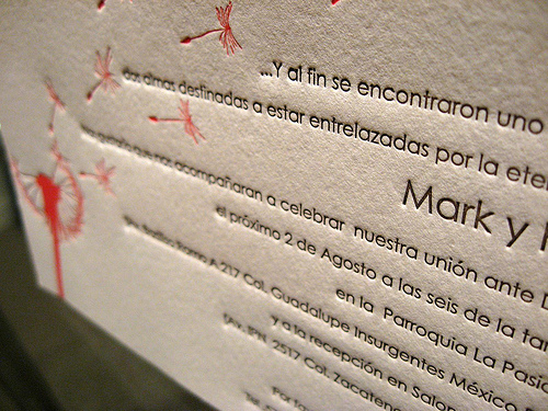 Wedding Invite Letterpress Cards