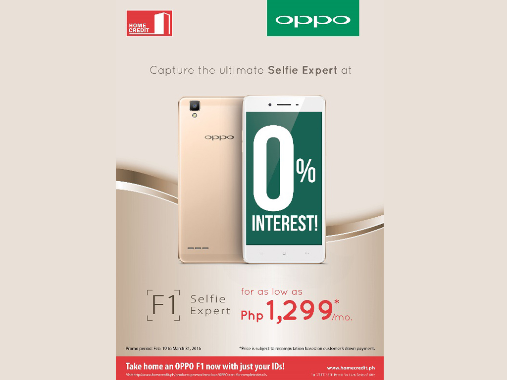 Get the allnew OPPO F1 @ 0% interest from Home Credit Philippines!  Geeky Pinas