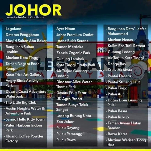 50 Tempat-Tempat Menarik Destinasi Pelancongan Dalam Negeri Johor