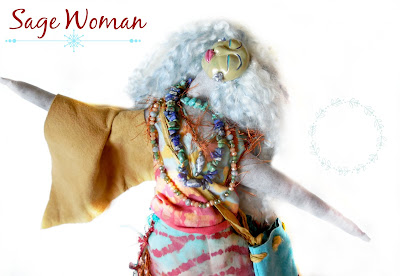 Sage Woman OOAK Art Doll Cloth and Clay for Womens Empowerment