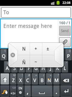 Swype Keypad for big letter Ñ