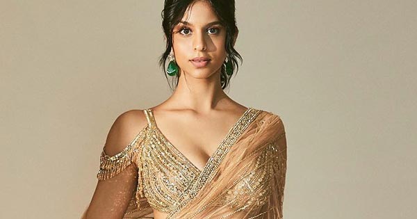 Suhana Khan sheer saree cleavage