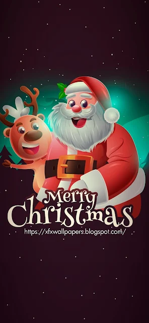 Santa Claus Reindeer iPhone Christmas Wallpaper