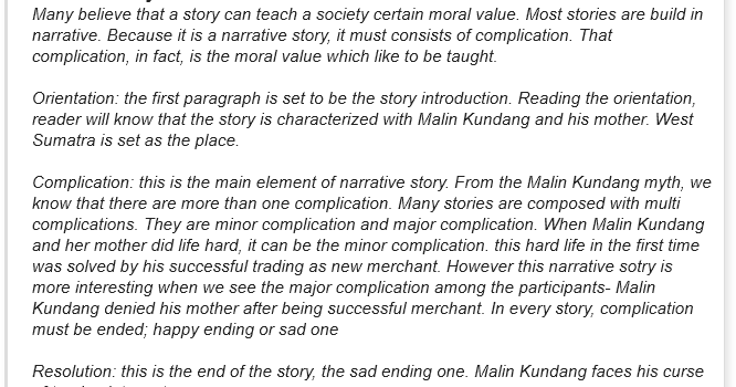 Contoh Contoh Narrative Text pendek (Bahasa Inggris)