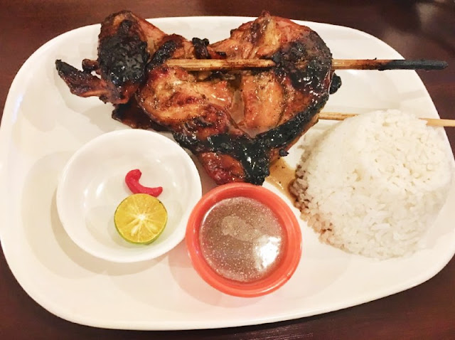 Chicken BBQ Paa with one (1) piece Pork BBQ for 110 pesos at Maboy's Food House
