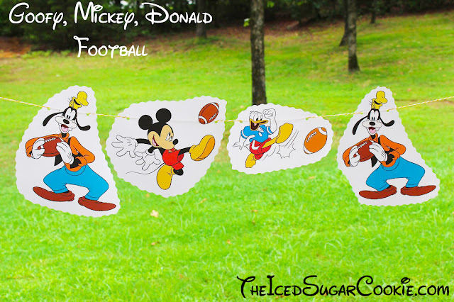 DIY Goofy Donald Duck Mickey Mouse Playing Football Birthday Party Flag Hanging Banner Sports Ideas