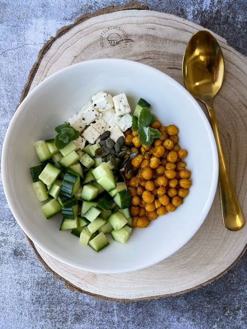 Salade composée - Recette végétarienne - Pois-chiches - légumineuses - Recette facile - IG bas