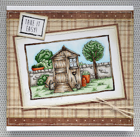 Masculine card with image of garden shed from LOTV