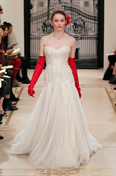 reem acra pearl wedding dress