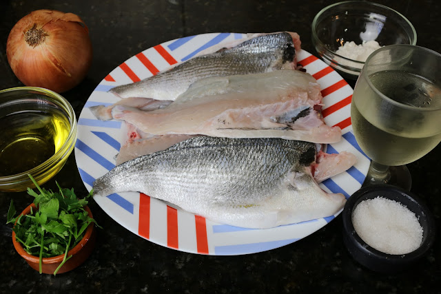 Ingredientes para lomos de dorada en salsa