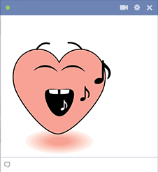 Heart singing Facebook sticker