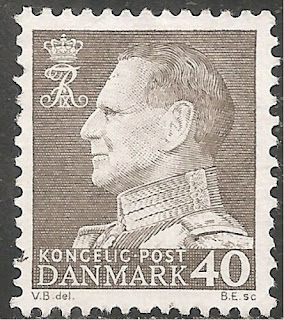 Denmark Stamp 40o Gray Frederick IX