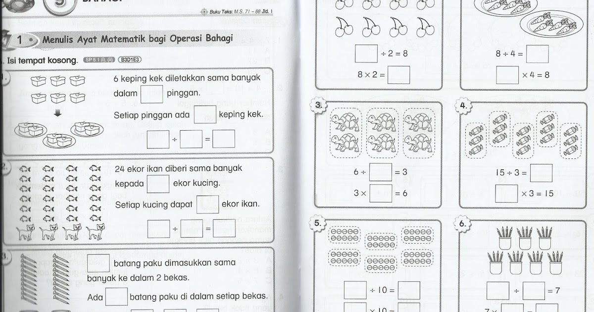 Dunia MATEMATIK & BAHASA CINA: Latihan KSSR Tahun 2 - Bahagi